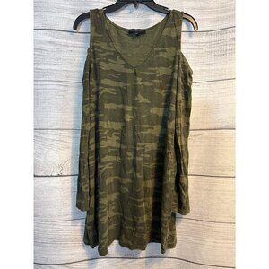 Sanctuary Clothing Camo Long Sleeve Morgan Shirt Dress Size M